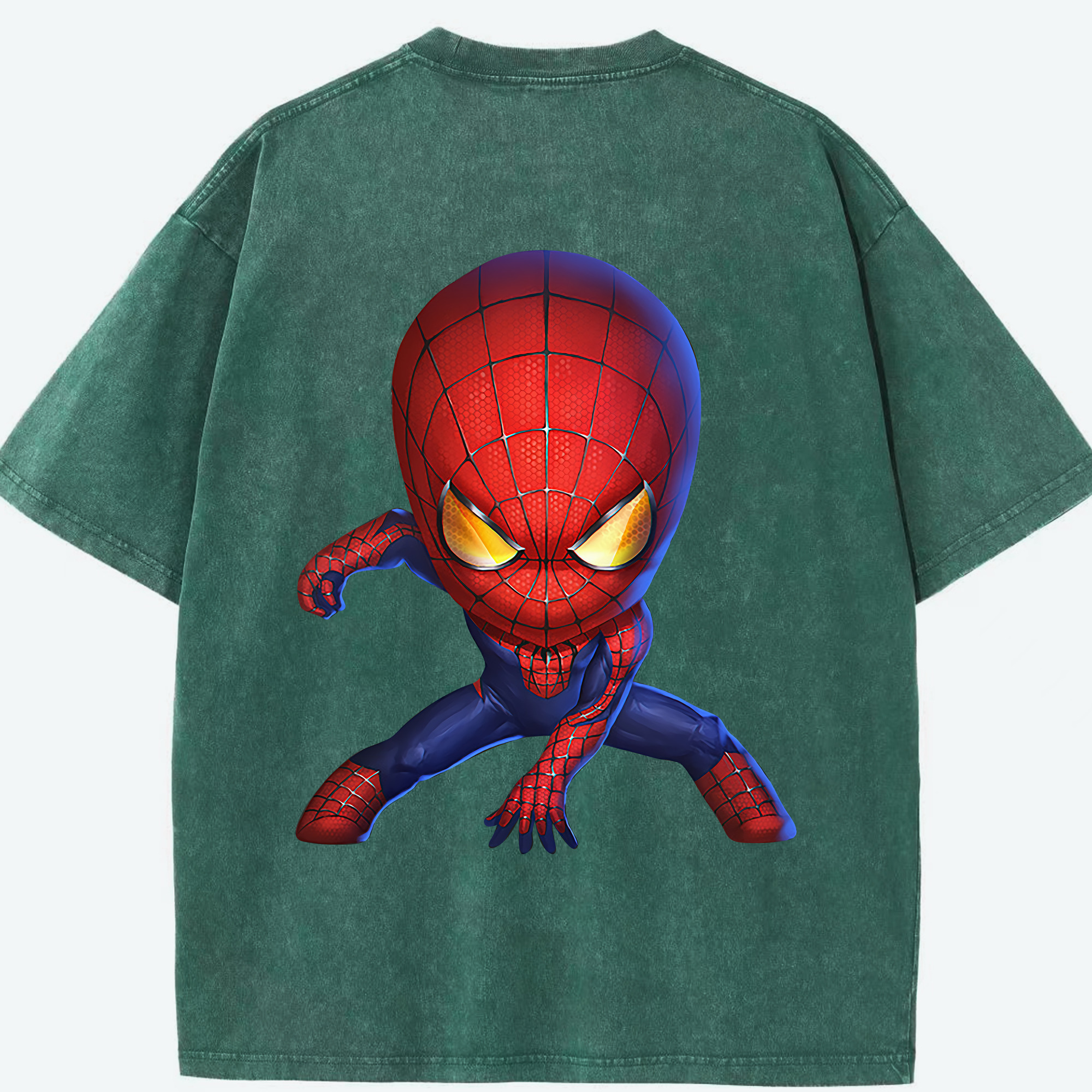 （画像用） Spider Man スパイダーマン 綿100% ヴィンテージ風 半袖Tシャツ（背面プリント）